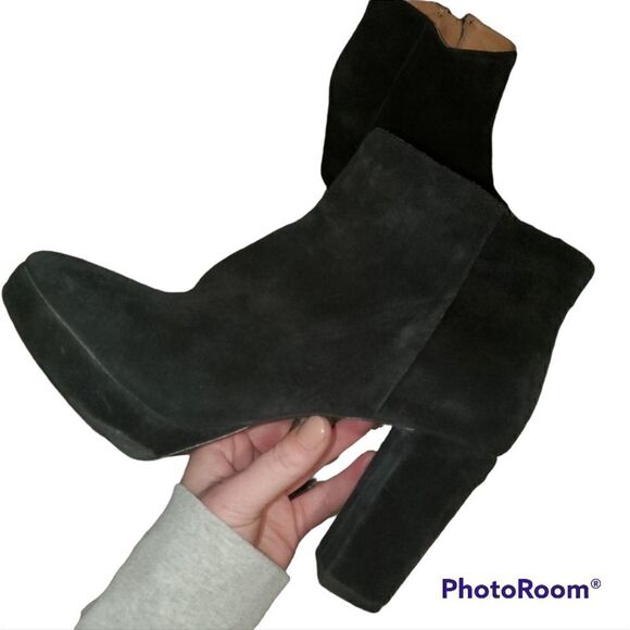 Madewell. The Haley. Black, Platform, Suede Boots Size 9.5 - Picture 1 of 15
